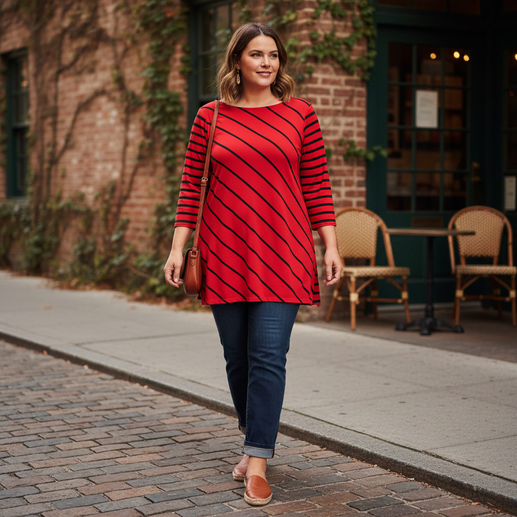 Red Striped Tunic Lifestyle Photo