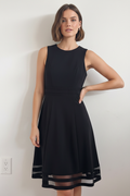 Woman in Black Skater Dress