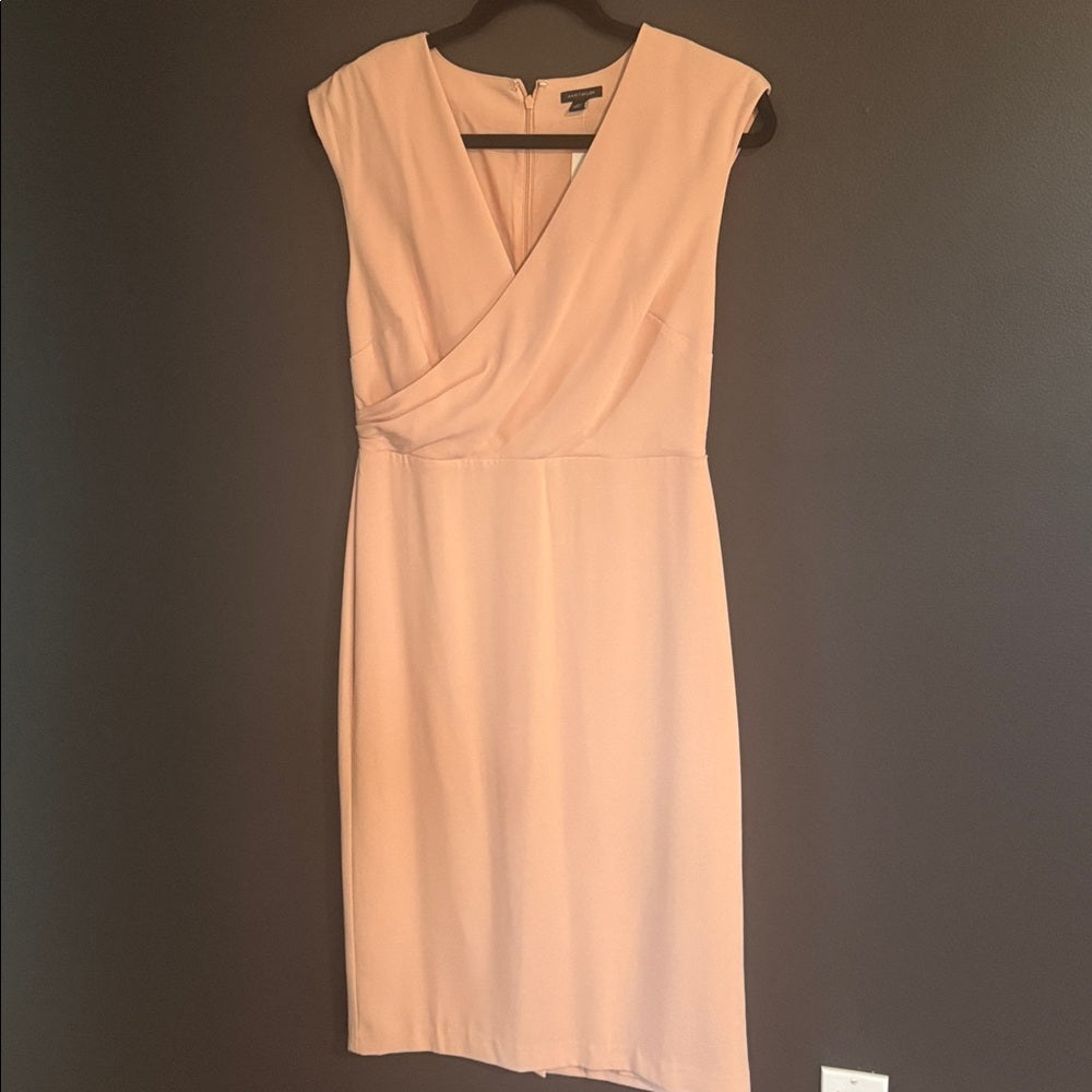 Elegant Pink Faux Wrap Dress by Ann Taylor NWT