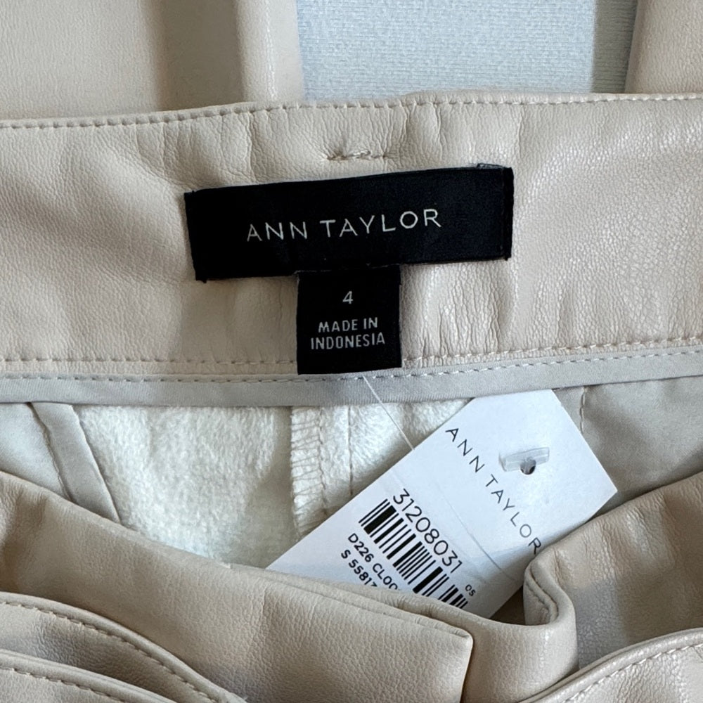 Ann Taylor Wide Leg Faux Leather Pants Sz 4