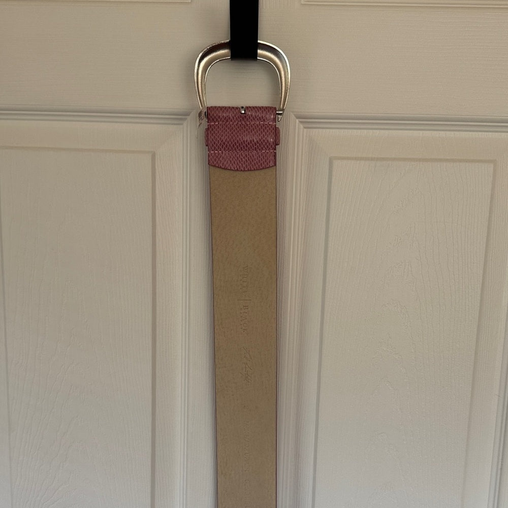 WHBM Pink Textured wide belt with Silver Buckle NWT