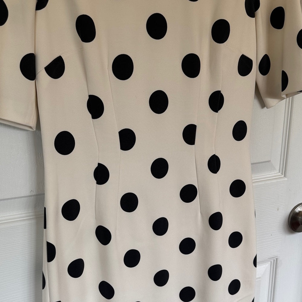 Hobbs London Polka Dot Midi Dress - Black and Cream