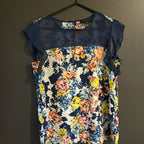 Sheer!  The Limited Floral Sheer Yoke Ruffle Sleeve Top - Size M