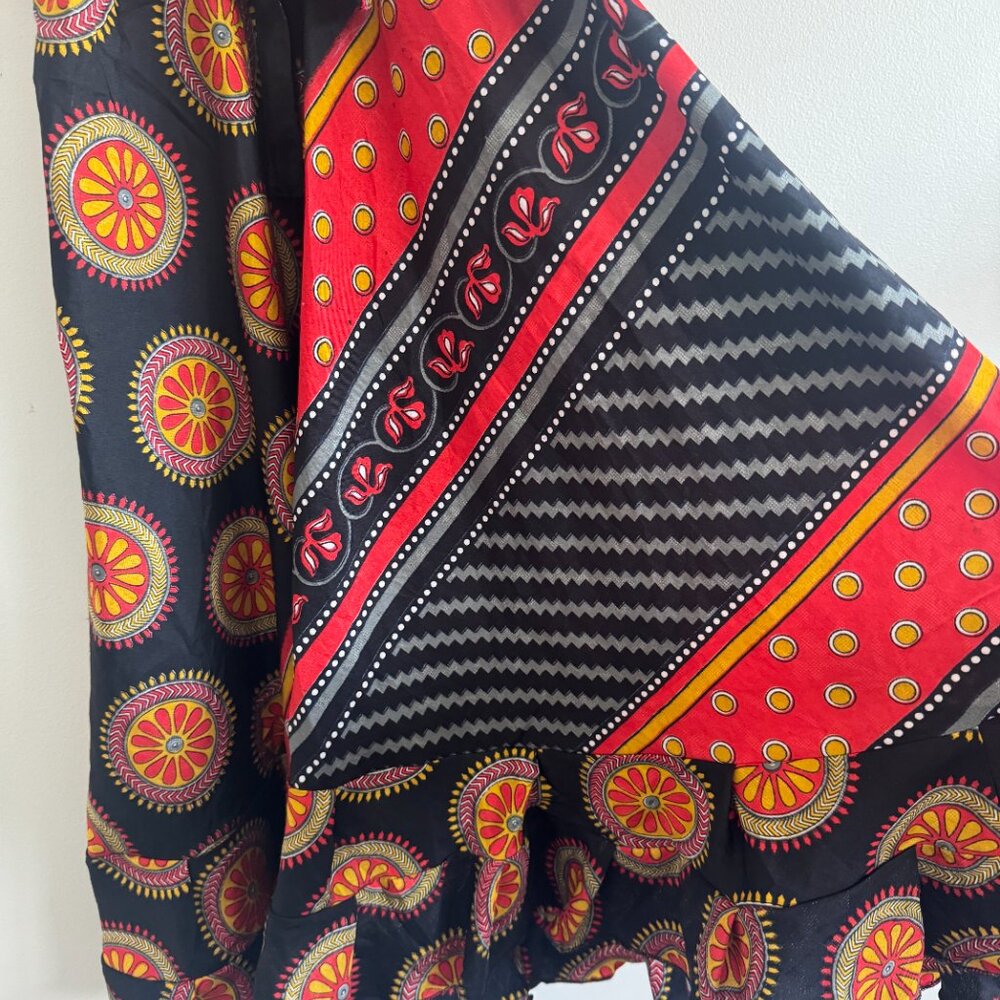 Color!  Boho Patchwork Summer Dress — Adjustable Straps - Size Small