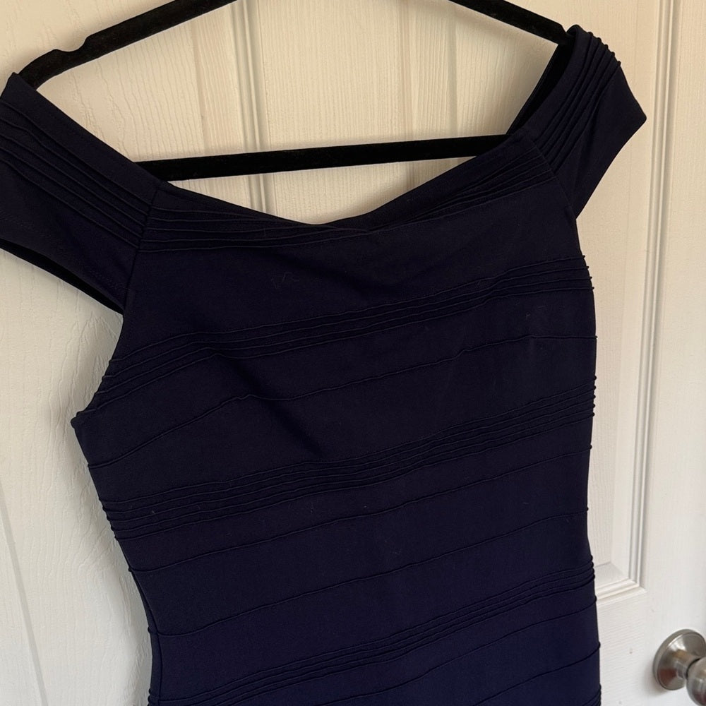 Ted Baker London Off-Shoulder Navy Midi Dress