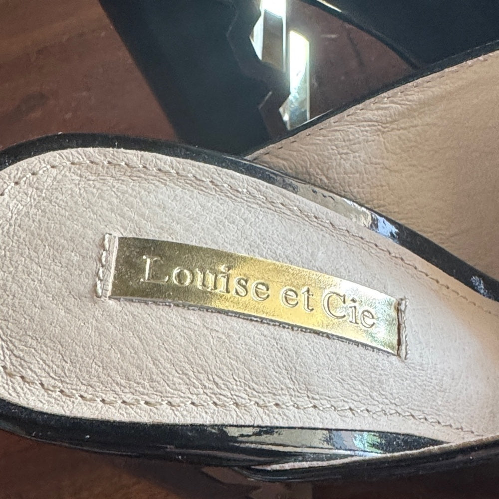 Louise et Cie Black Patent Peep-Toe Heels with Statement style - size 5.5