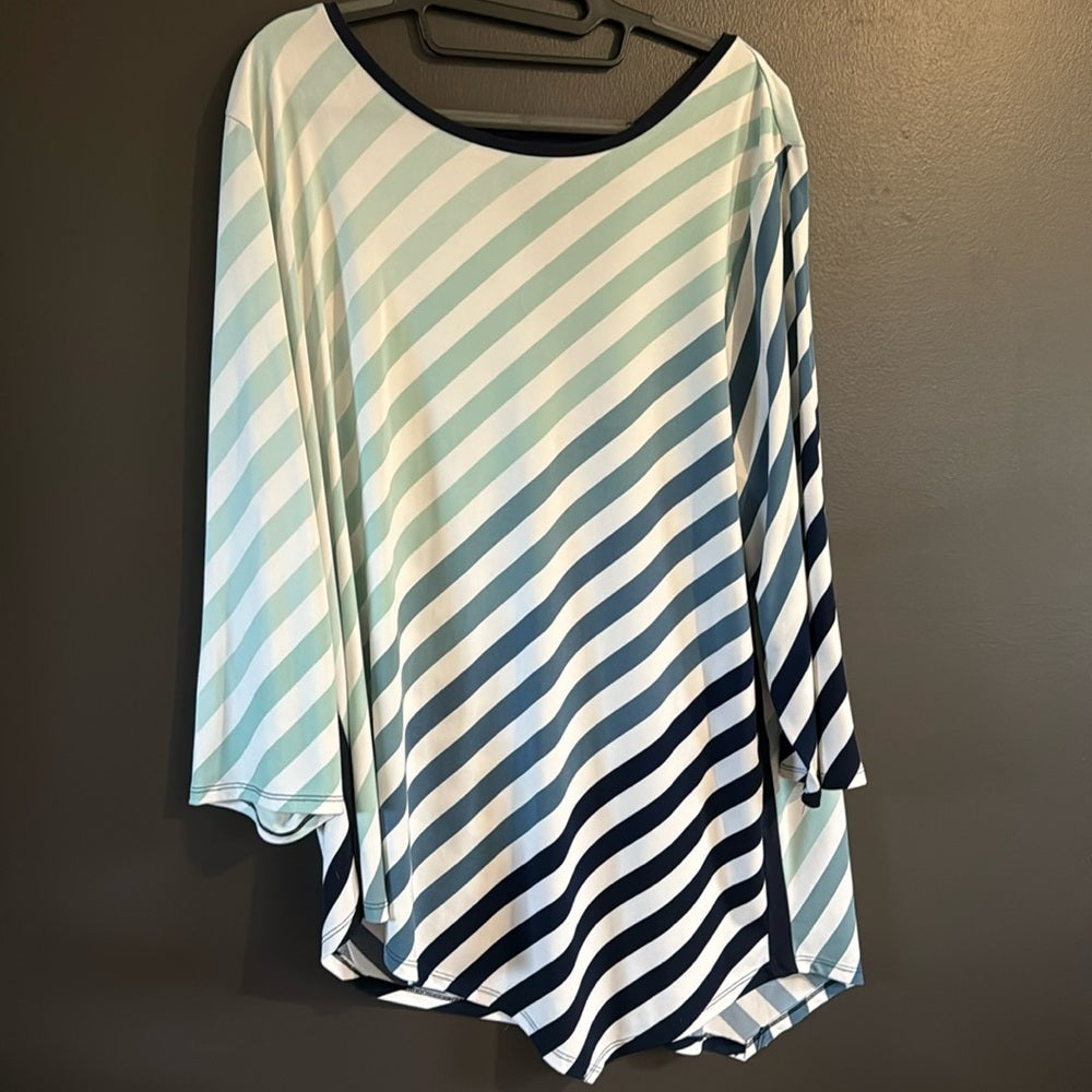 Color!  Asymmetrical top by Chico’s Easy Wear - Sz 3