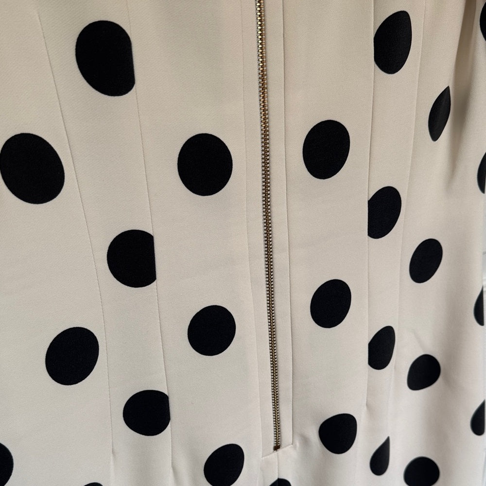 Hobbs London Polka Dot Midi Dress - Black and Cream