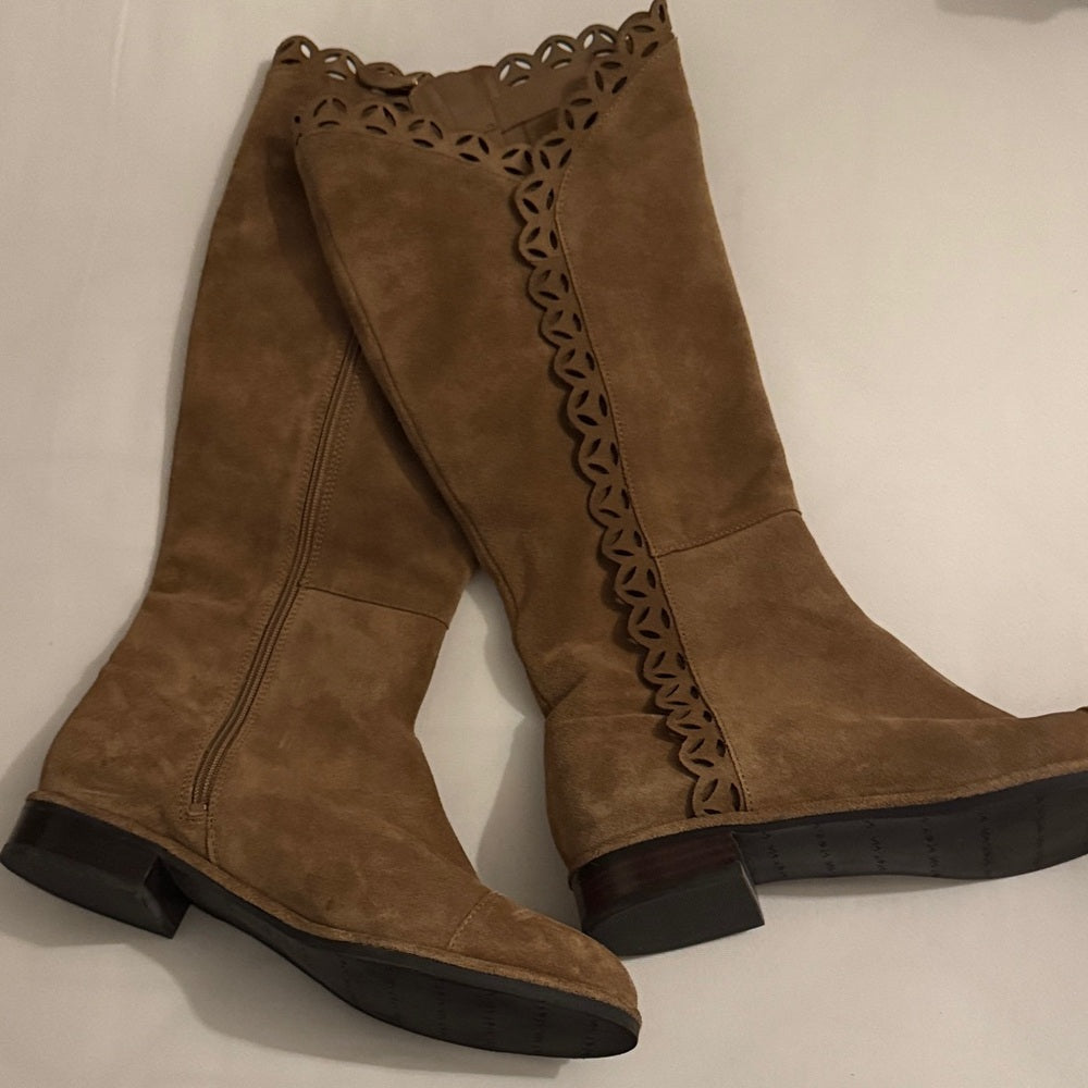 Via Spiga Cashew Inari Tan Low Heeled Boots - Sz 6
