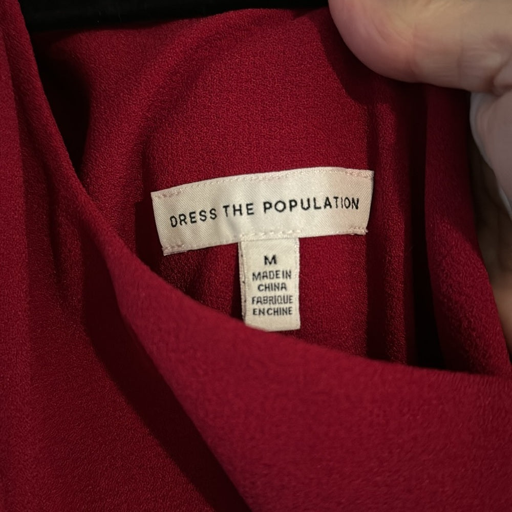 Party!  Dress the Population Tiffany Garnet Dress - Size M (6-8)