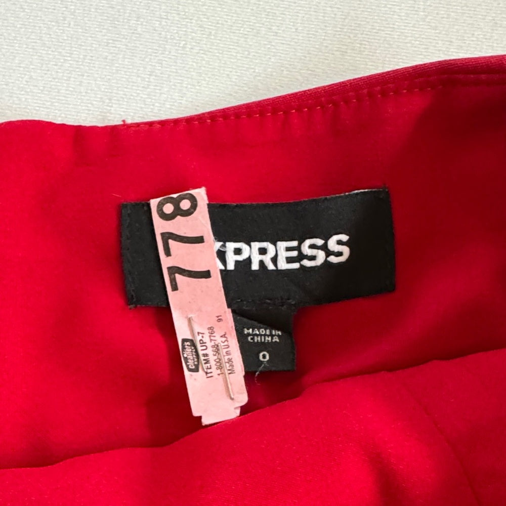Express Vibrant Red Pencil Skirt