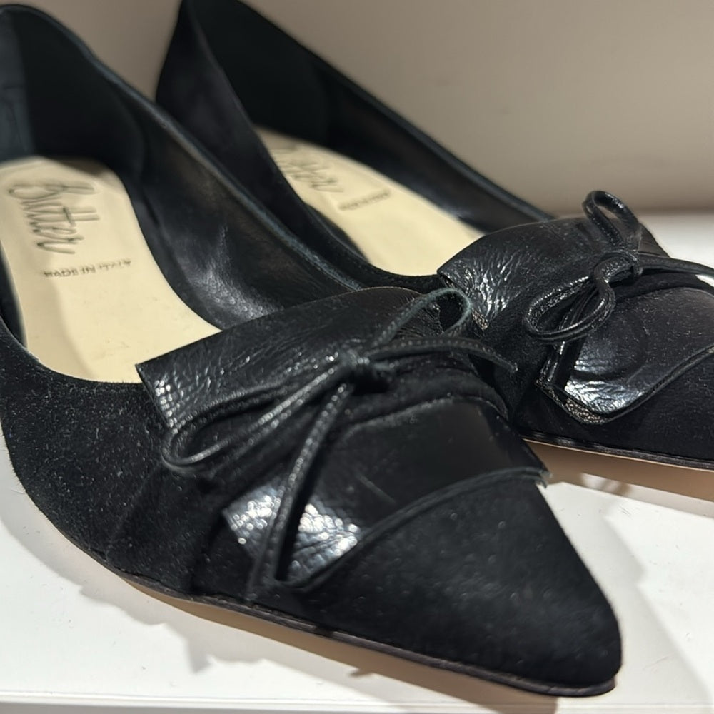 BALLET!  Butter Italian Black Women's Suede Shoes NWOT Sz 5.5