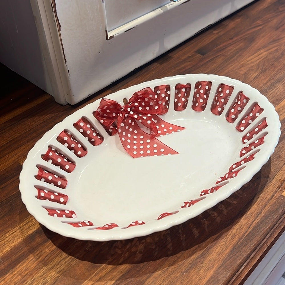 Inspired!  Vintage style reticulated serving platter