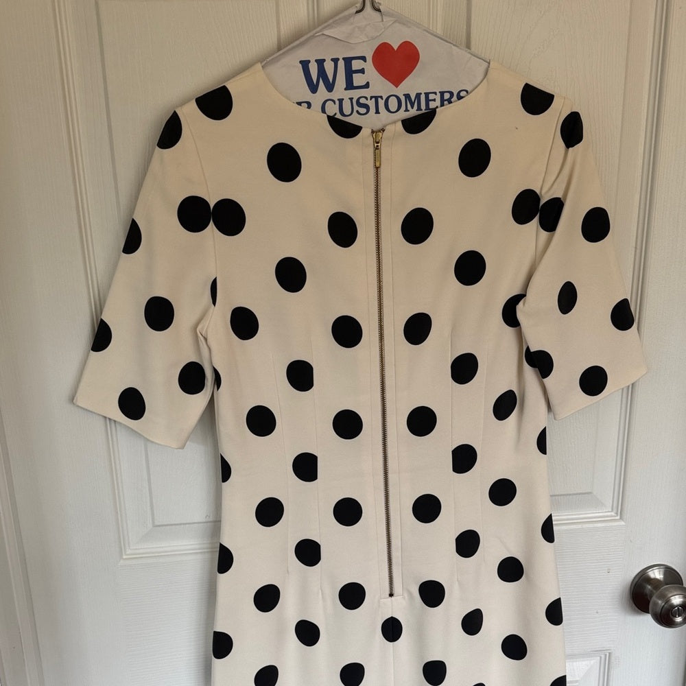 Hobbs London Polka Dot Midi Dress - Black and Cream