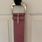 WHBM Pink Textured wide belt with Silver Buckle NWT