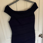 Ted Baker London Off-Shoulder Navy Midi Dress
