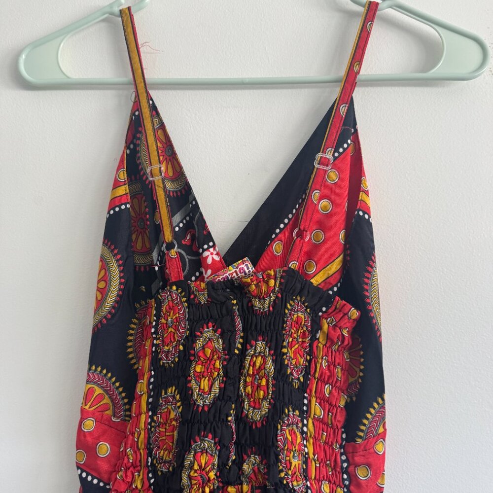 Color!  Boho Patchwork Summer Dress — Adjustable Straps - Size Small