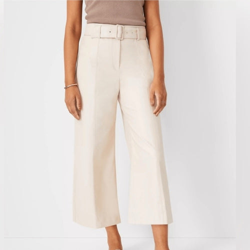 Ann Taylor Wide Leg Faux Leather Pants Sz 4