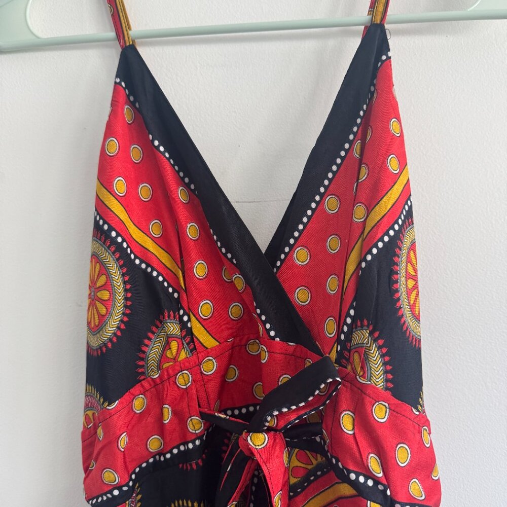 Color!  Boho Patchwork Summer Dress — Adjustable Straps - Size Small