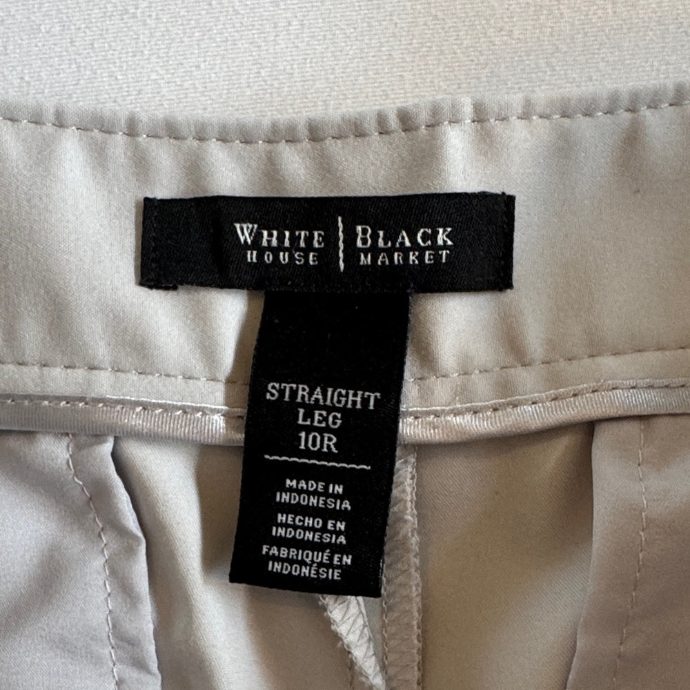 White House Black Market Light Gray Straight Leg Pants - Sz 10