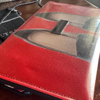 Kent Stetson signed Red Shoe Envelope Clutch - new, never used