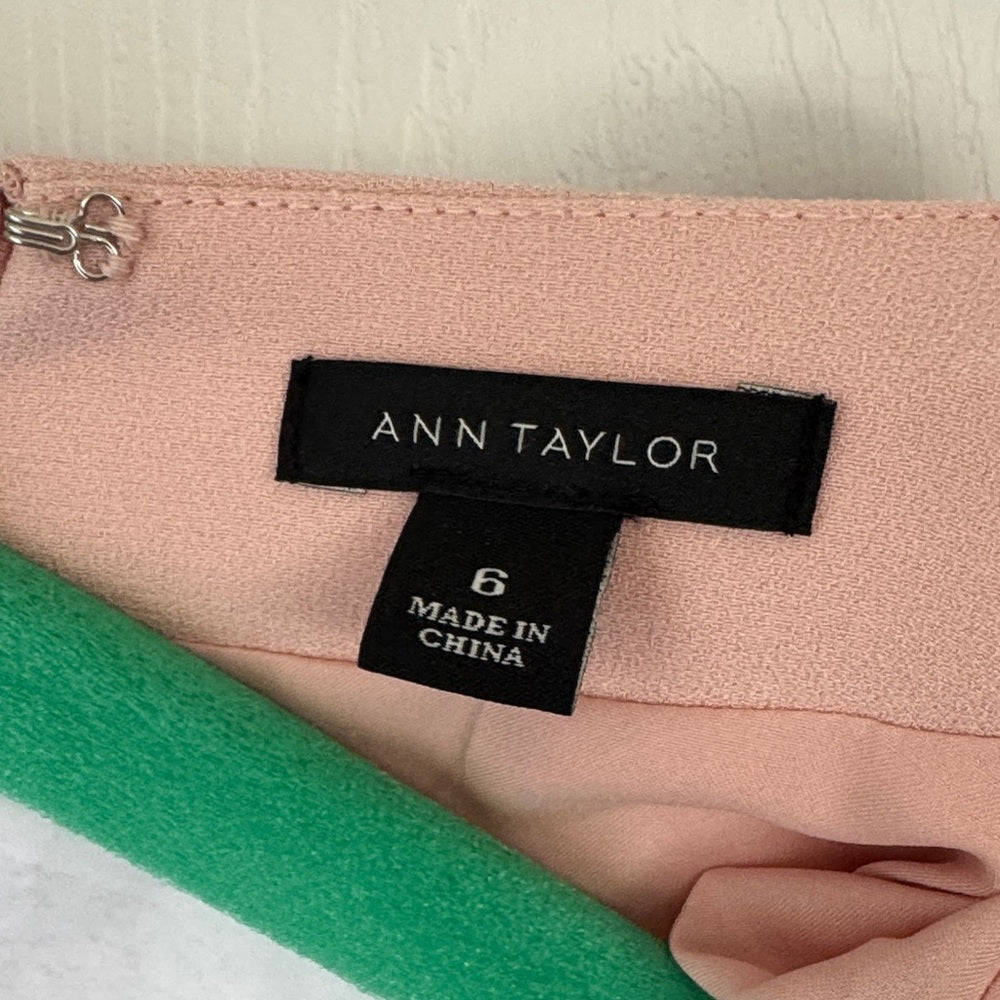 Elegant Pink Faux Wrap Dress by Ann Taylor NWT