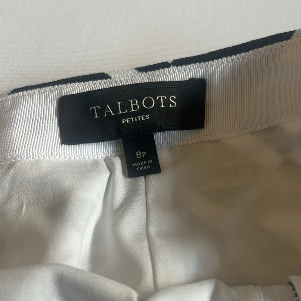 Smart!  Talbots navy and white zip front skirt - 8P