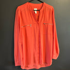 Clementine!  Fab Orange v-neck Chico's blouse