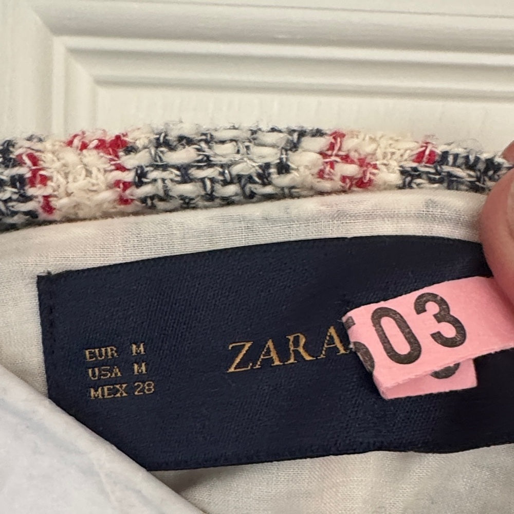 Zara Women's Summer Tweed Striped Jacket - M