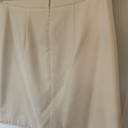 Ann Taylor Chic Cream Mini Skirt with Button and fringe Accents - Sz 4