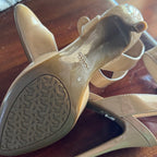 Karl Lagerfeld Women's Beige Patent Heels