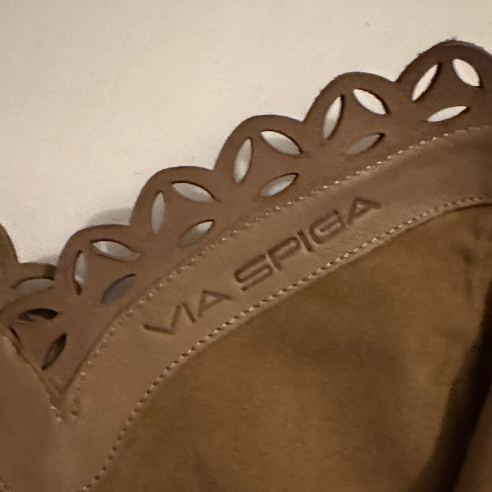 Via Spiga Cashew Inari Tan Low Heeled Boots - Sz 6