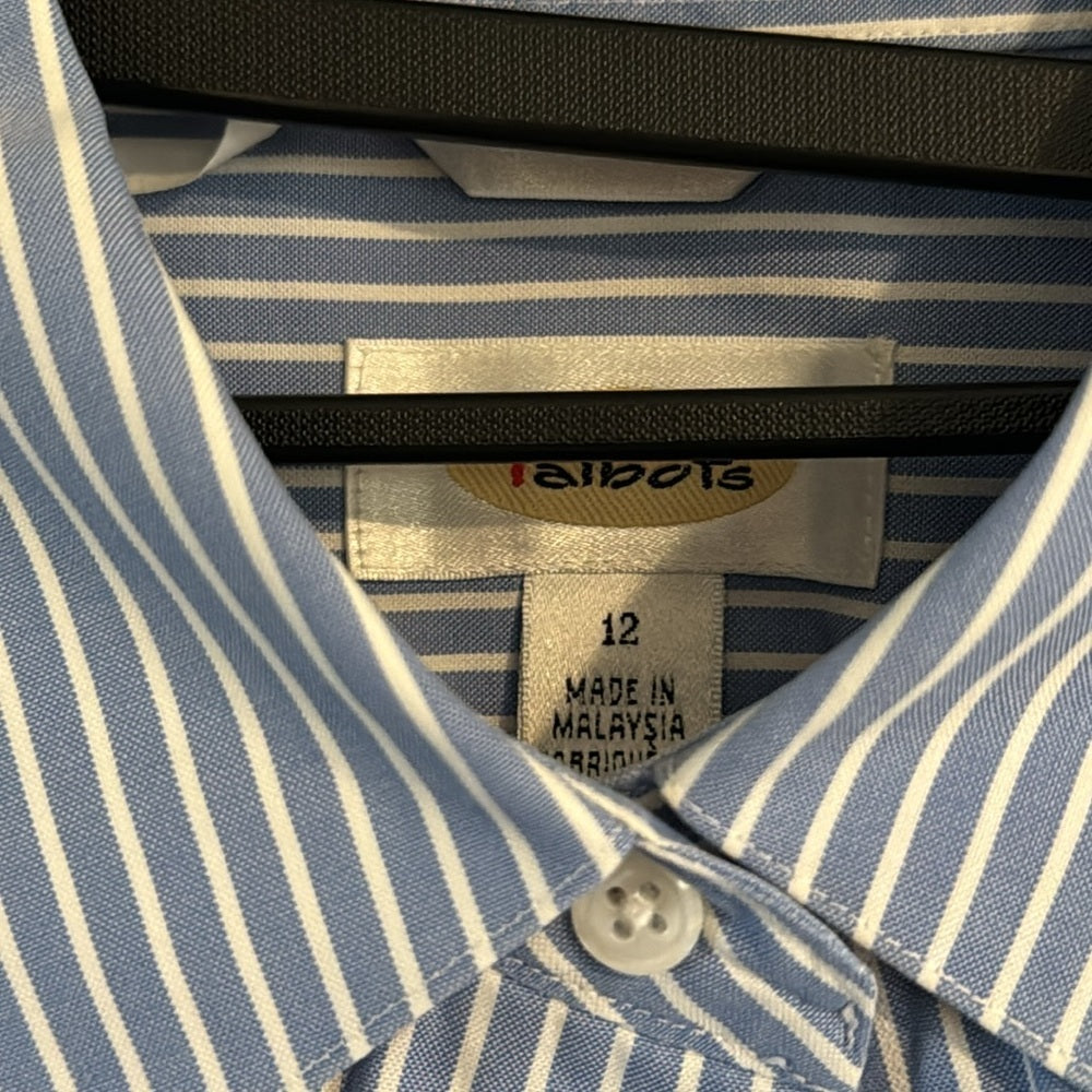 Work!  Great Talbots Button Down Blouse - EUC Sz 12