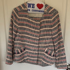 Zara Women's Summer Tweed Striped Jacket - M