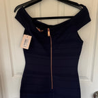 Ted Baker London Off-Shoulder Navy Midi Dress