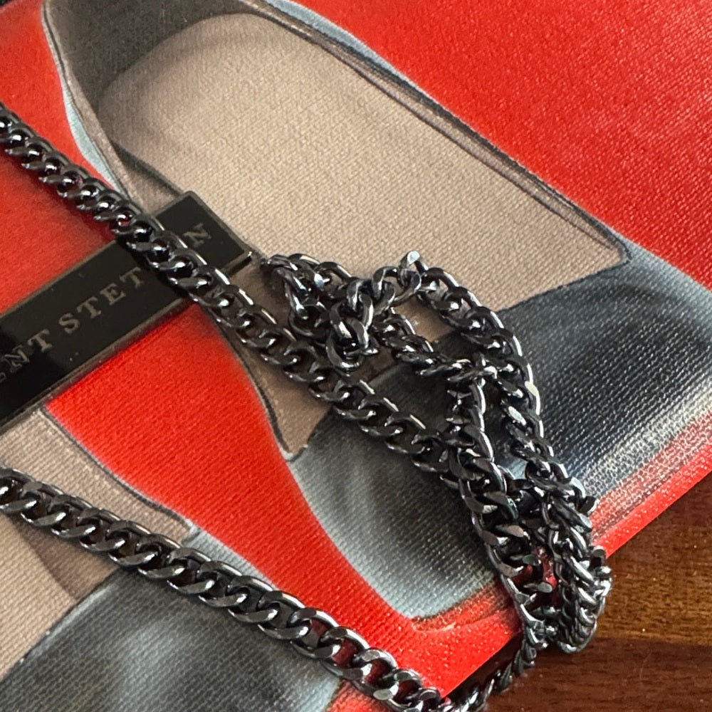 Kent Stetson signed Red Shoe Envelope Clutch - new, never used