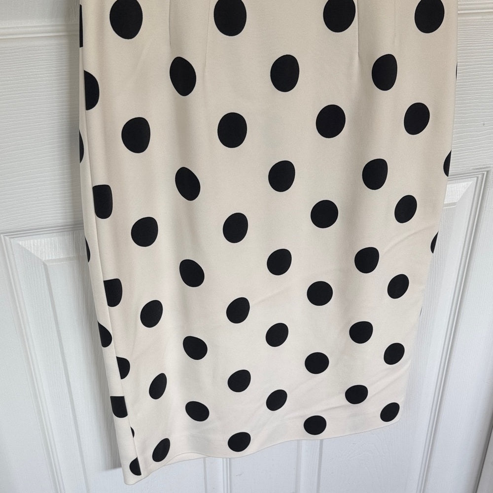 Hobbs London Polka Dot Midi Dress - Black and Cream