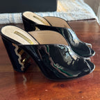 Louise et Cie Black Patent Peep-Toe Heels with Statement style - size 5.5